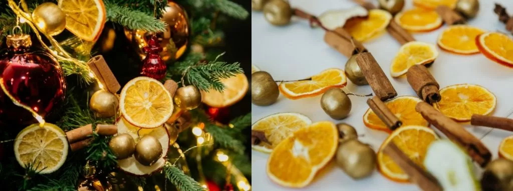 гирлянда из апельсинов и корицы